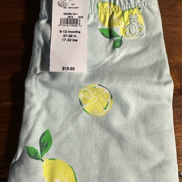GAP Kids Light Blue green Leggings with Lemon Design - Picture 2 of 2